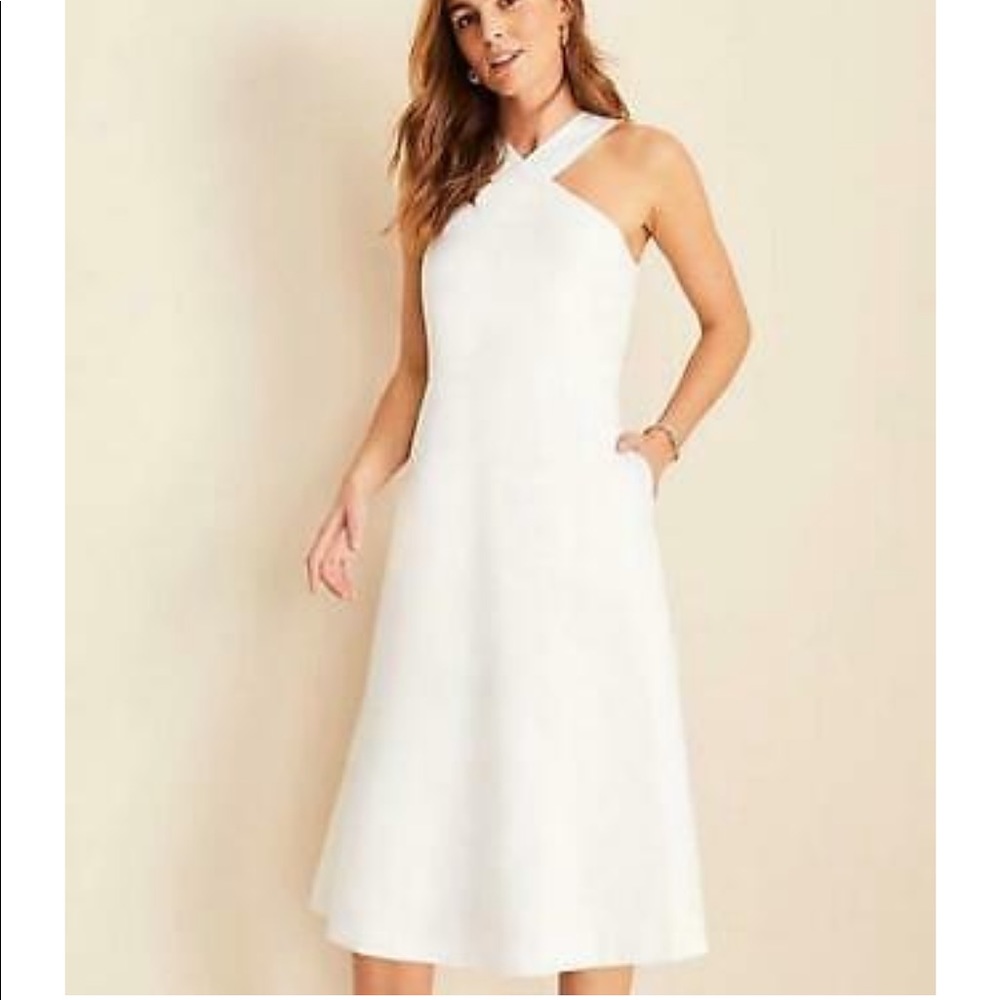 Crossover Halter Midi Dress